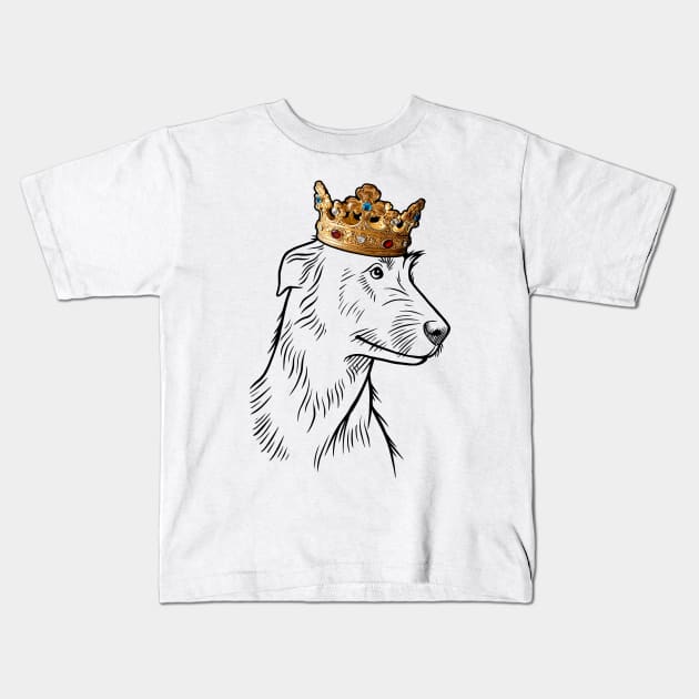 Irish Wolfhound Dog King Queen Wearing Crown Kids T-Shirt by millersye